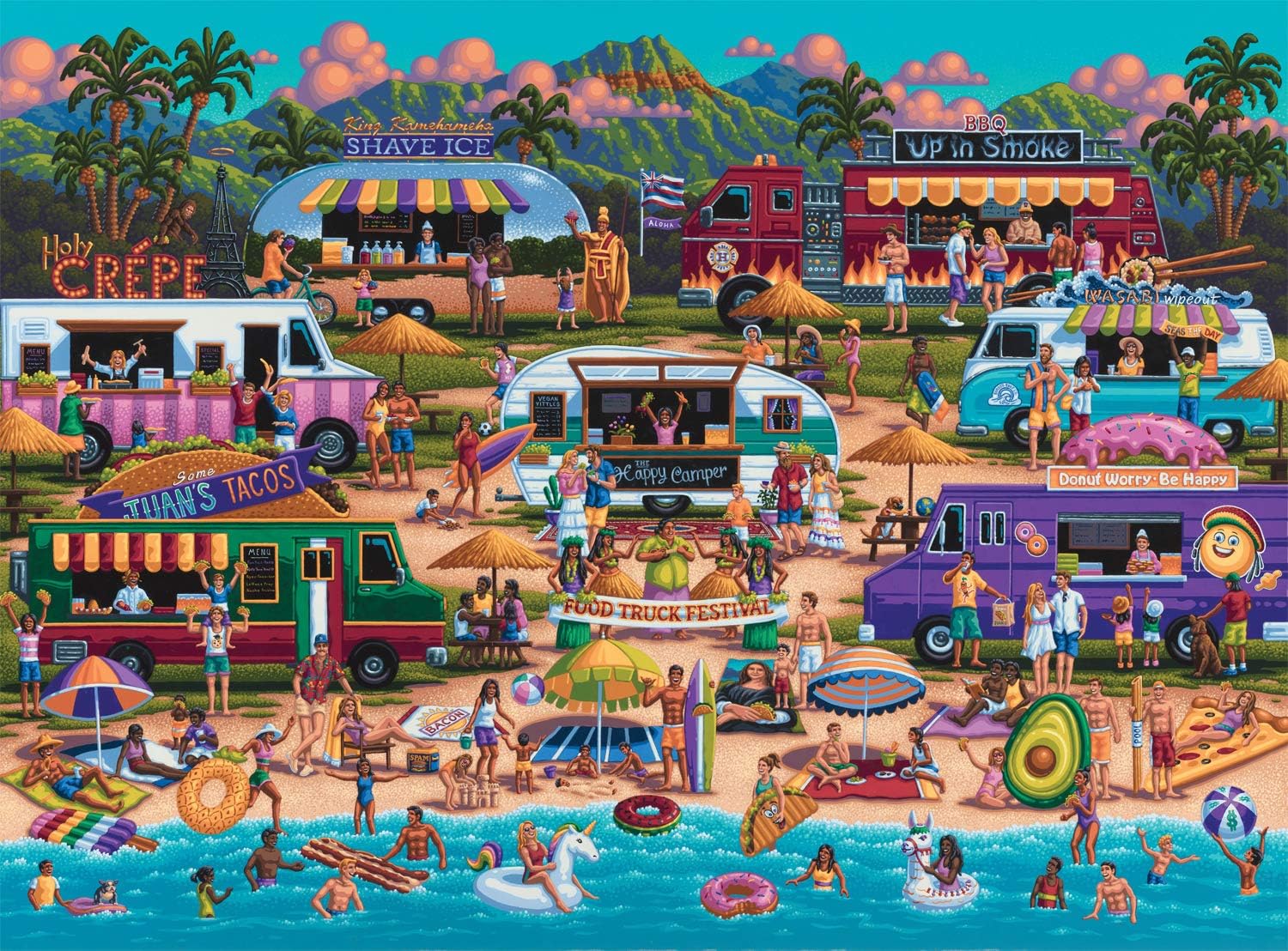 Buffalo Games - Hawaiian Food Truck Festival - 1000 Piece Puzzle for Adults