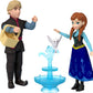 Mattel Disney Frozen Toys, Small Doll 4-Pack with Anna, Elsa, Kristoff & Olaf, Plus Fountain and 3 Storytelling Accessories, Inspired by Movie