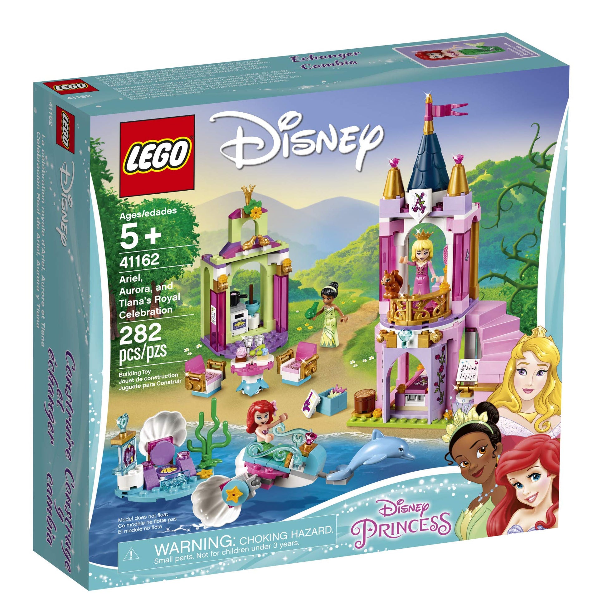 LEGO Disney Aurora, Ariel and Tiana’s Royal Celebration 41162 Building Kit (282 Pieces)