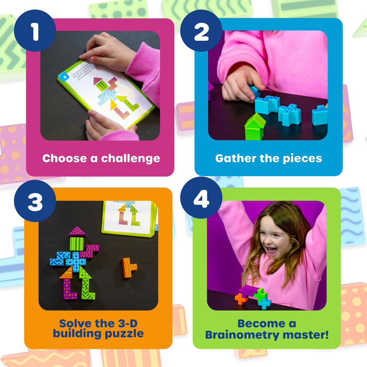 Learning Resources STEM Explorers Brainometry - 3D Puzzle Games for Kids, Kids Travel Games, Brain Teaser Puzzles, Pattern Memory Game, Brain Game