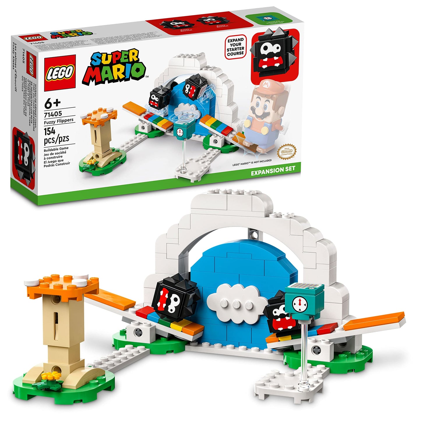 LEGO Super Mario Fuzzy Flippers Expansion Set 71405 Building Toy Set for Kids, Boys, and Girls Ages 6+; Collectible Playset Gift (154 Pieces)