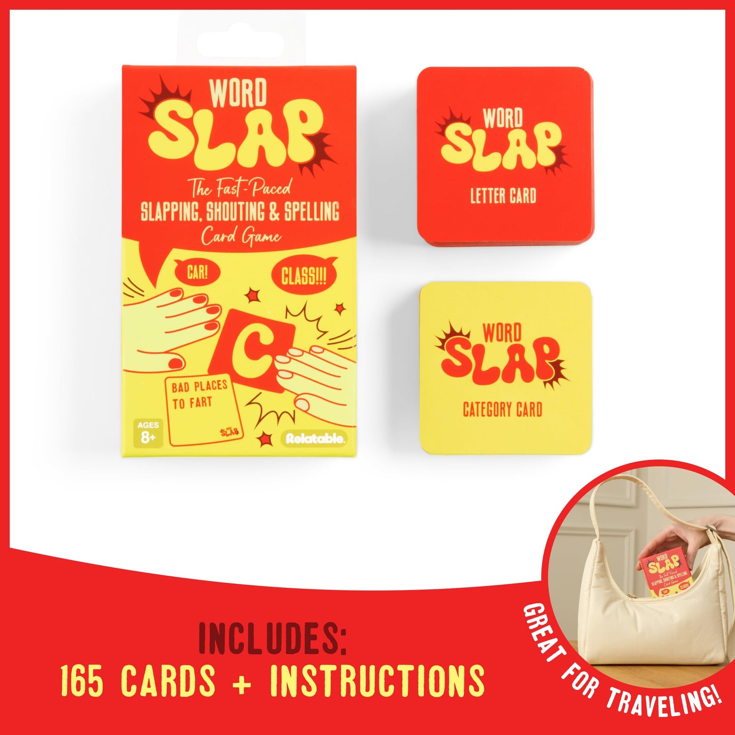 Word Slap by Relatable - Shout It, Slap It, Spell It. A Fast Paced Word Game and Thinking Game Built for Family Game Night, Party Games and Brain