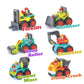 6 Pieces Construction Vehicles Toy Trucks Set - Bulldozer, Cement Mixer, Dumper, Forklift, Excavator and Road Roller for Your Little Contractor - Push