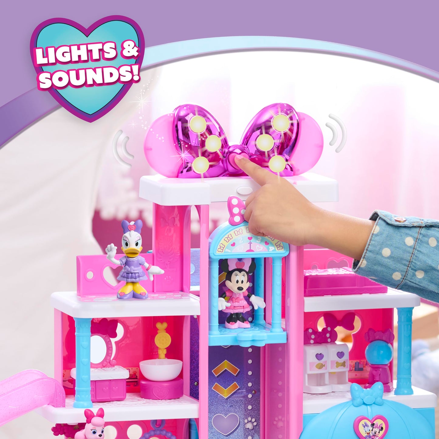 Disney Jr. Minnie Mouse Pet Hotel Playset, 4-Floor 360° Playset