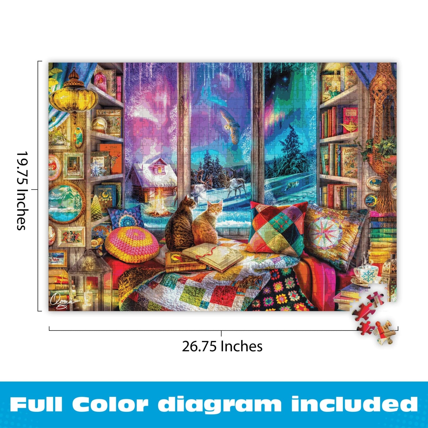 Buffalo Games - Aimee Stewart Northern Lights Cats - 1000 Piece Puzzle
