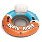 Bestway CoolerZ Rapid Rider Inflatable Blow Up Pool Chair Round Inner Tube with Cupholders, Handles, and All-Around Grab Rope, Orange (4 Pack)