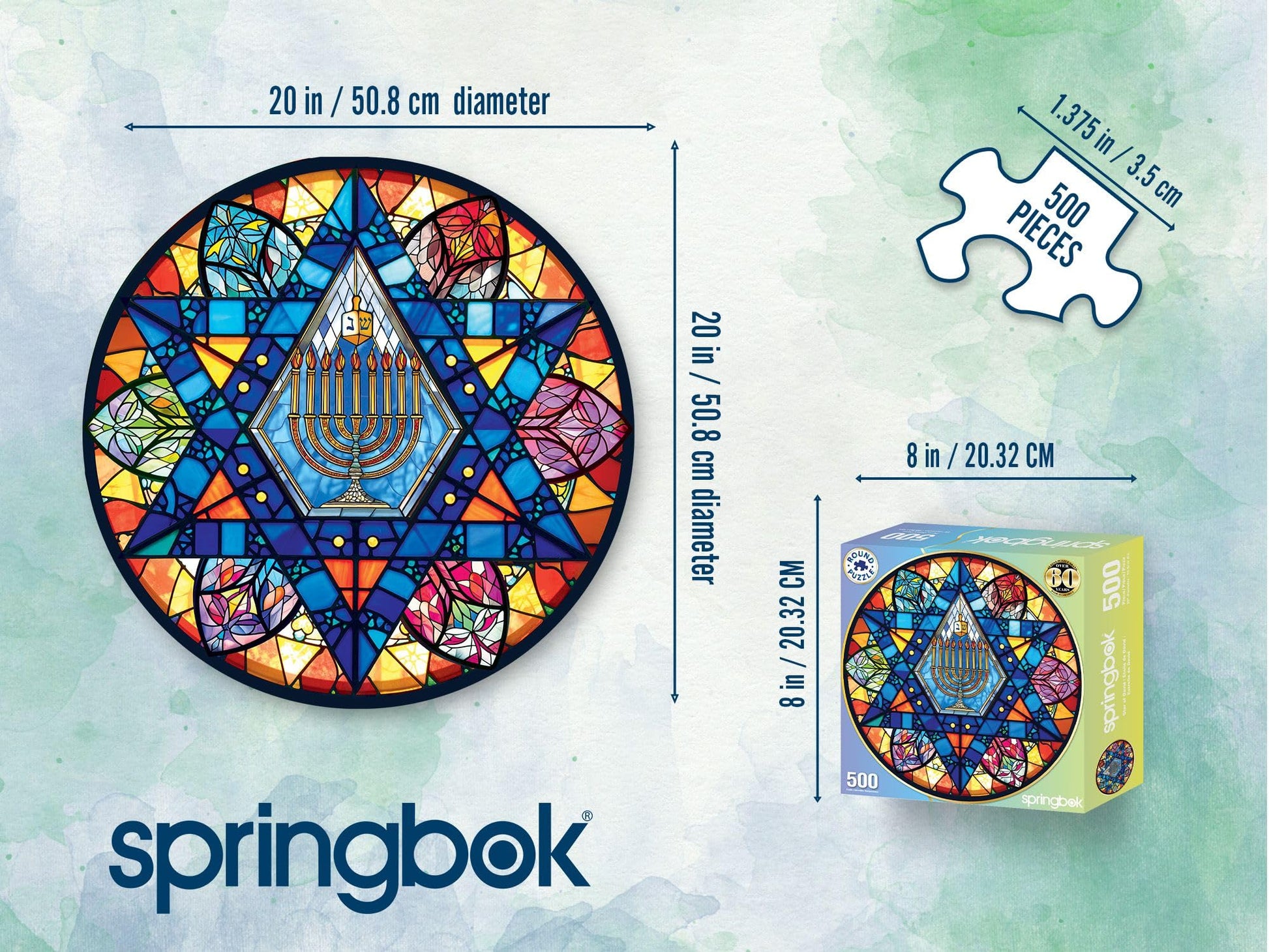 Springbok Star of David 500 Piece Round Jigsaw Puzzle for Adults