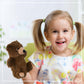DolliBu Brown Bear Plush Hand Puppet - Super Soft Stuffed Animal Brown Bear Puppet Toy for Kids, Educational Cute Plush Puppets for Teaching, Games