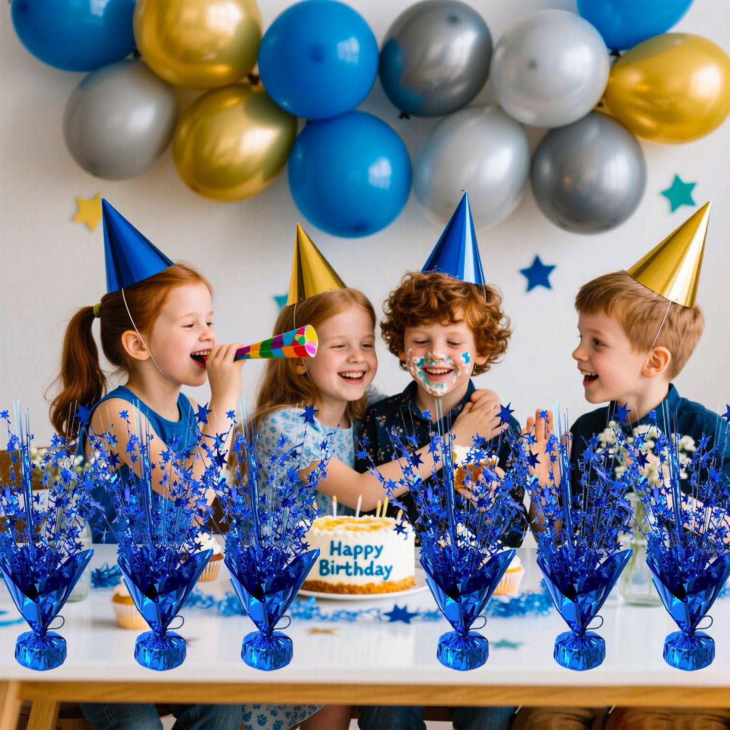 YinNorth 12 Pcs Metallic Foil Spray Centerpiece Party Star Table Decoration Brust Glitter Table Topper Decor for Birthday Graduation Holiday Christmas