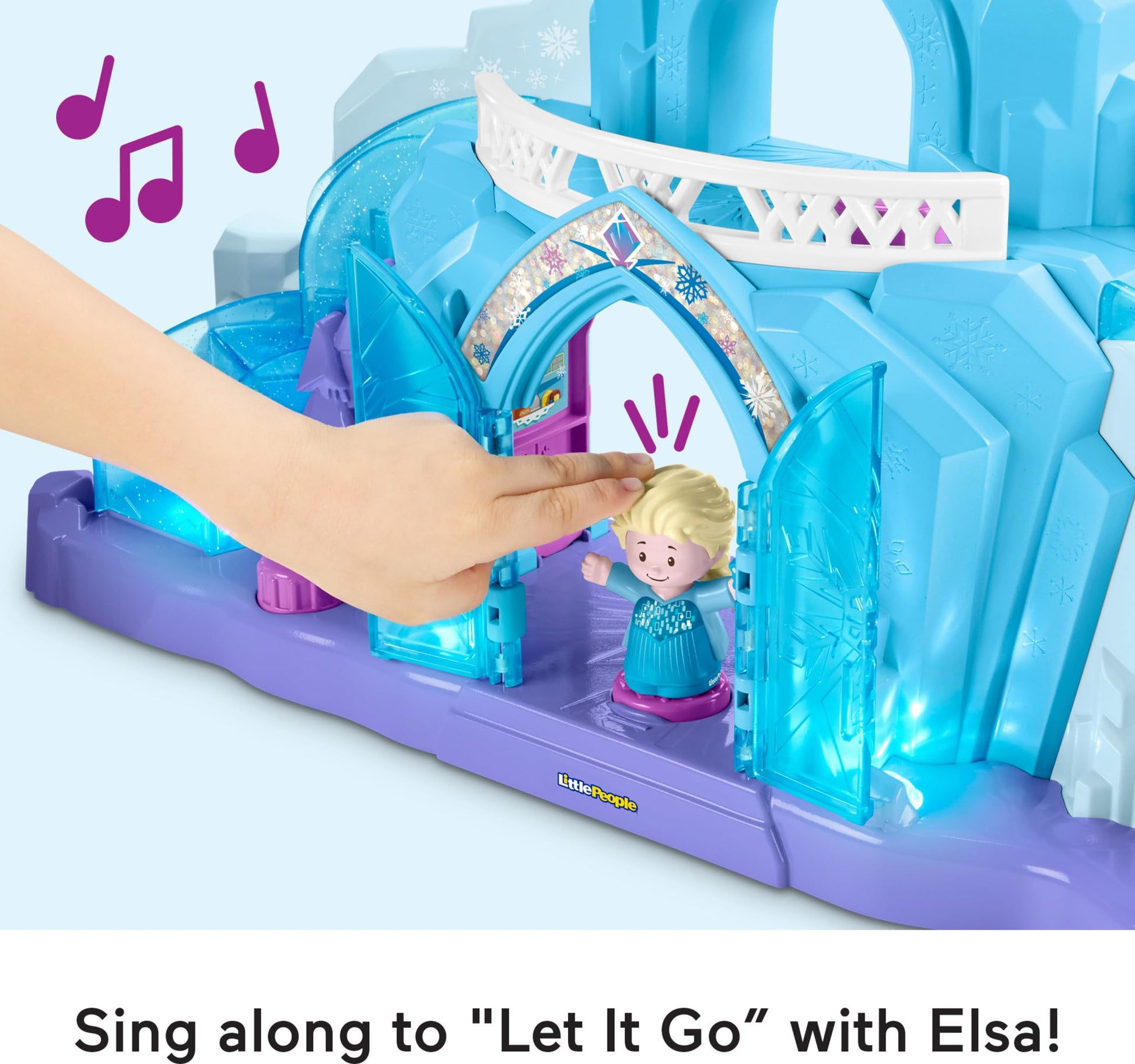 Fisher-Price Little People Toddler Toy Disney Frozen Elsa’s Ice Palace Musical Playset with Figures for Pretend Play Kids Ages 18+ Months (Amazon
