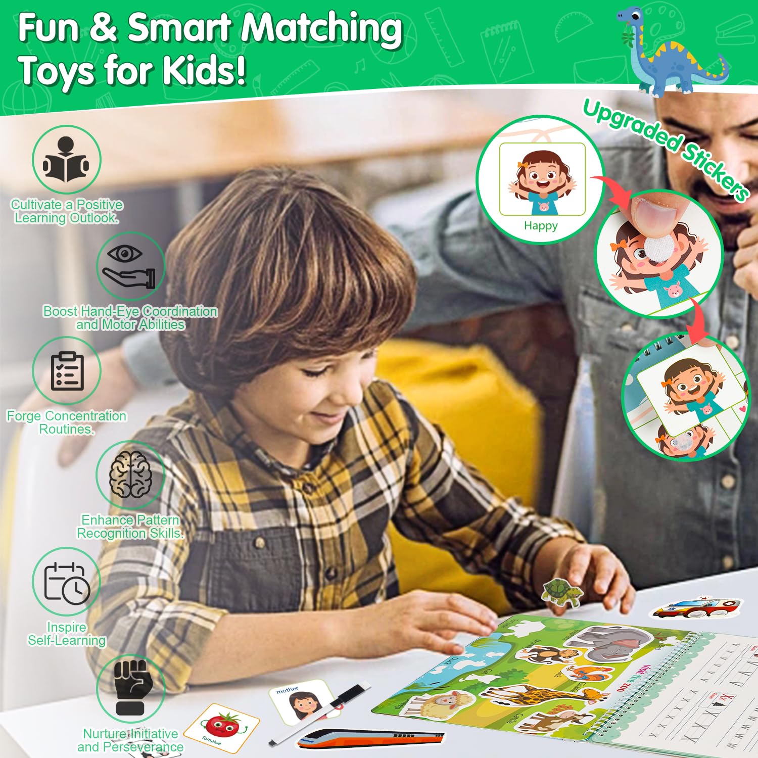 NASHRIO Montessori 24 Themes Busy Book for Toddlers 3-5, Engaging Preschool Learning Activities for Home School Travel - Educational Toy for 3-6 Year