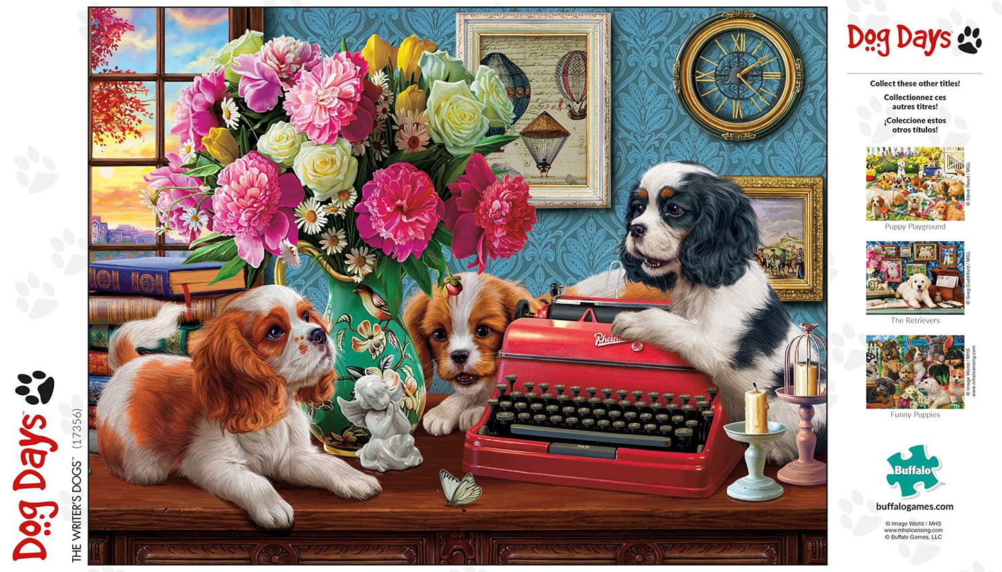 Buffalo Games - Image World - The Writer's Dogs - 750 Piece Jigsaw Puzzle for Adults - Challenging Puzzle Perfect for Game Nights - Finished Puzzle