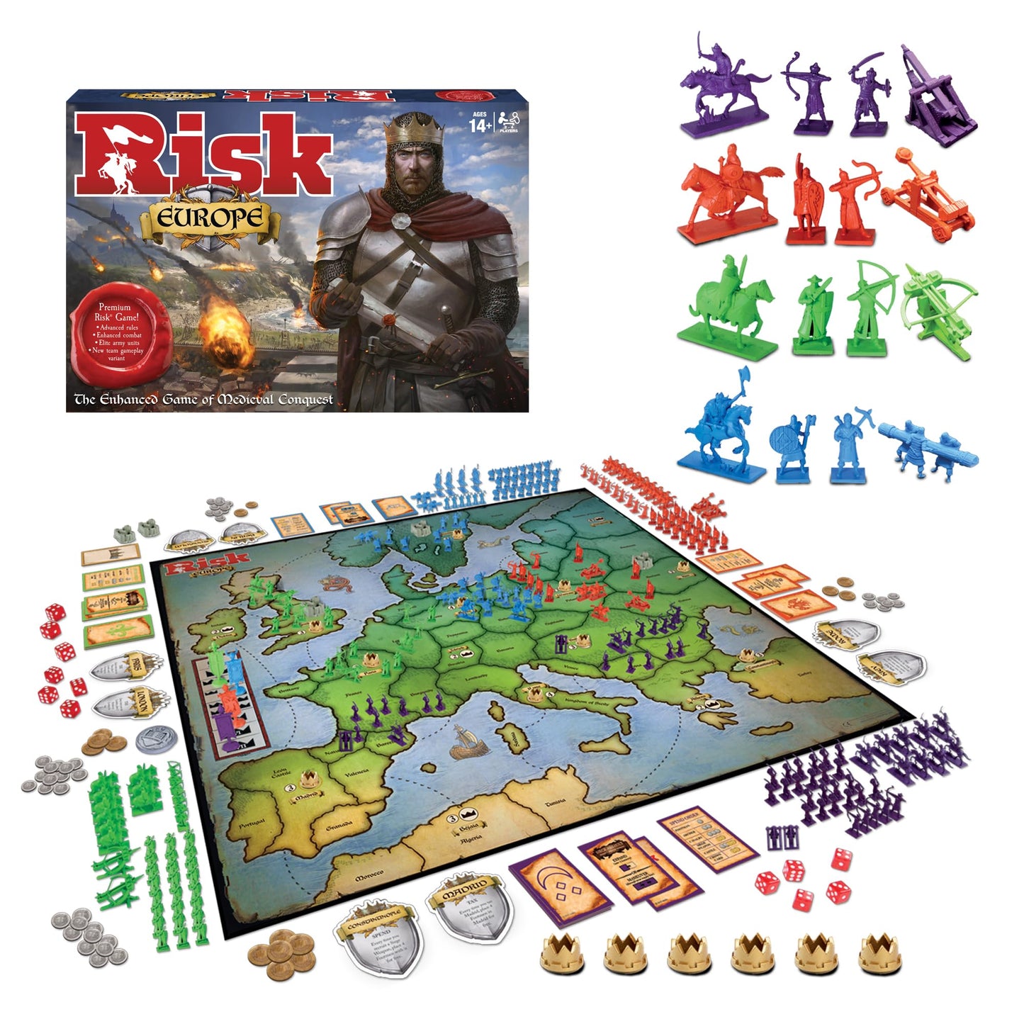 Risk Europe, Medieval Conquest Board Game, by Winning Moves Games USA