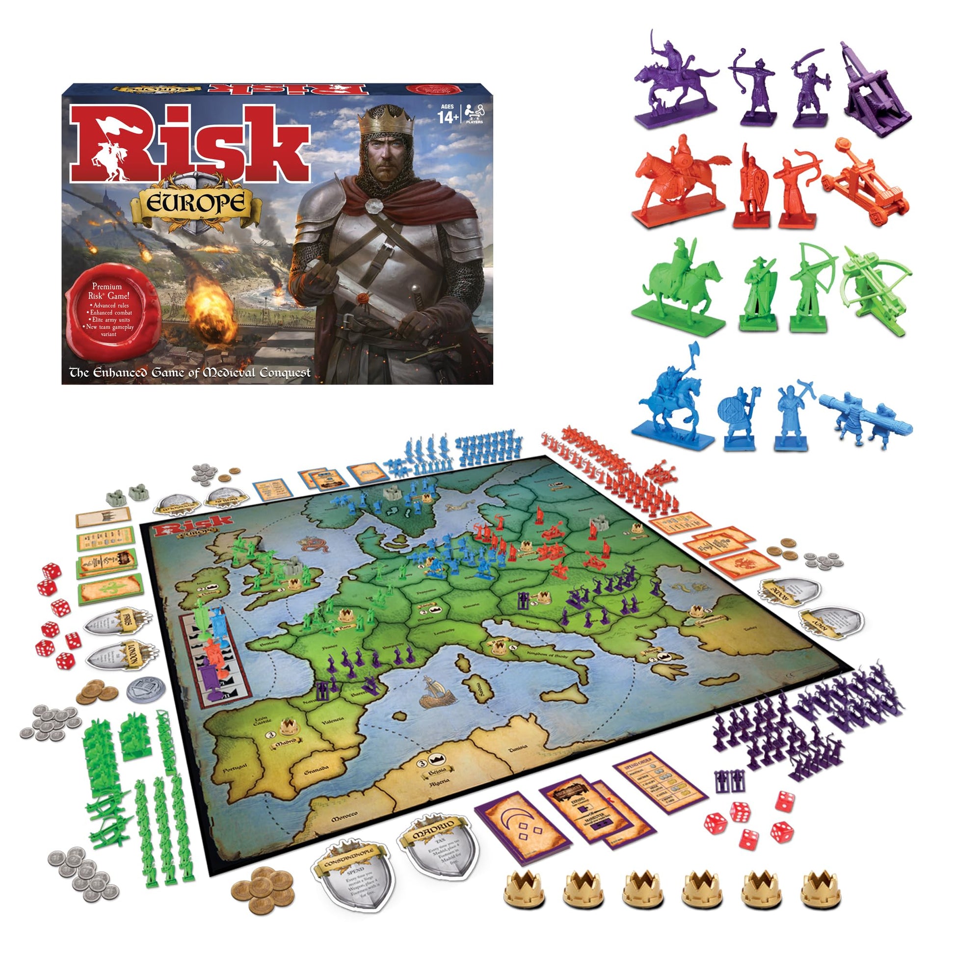 Risk Europe, Medieval Conquest Board Game, by Winning Moves Games USA