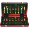 Agirlgle Retro Metal Chess Set with Folding Wooden Chess Board and Classic Handmade Standard Pieces Metal Chess Set for Kids Adult