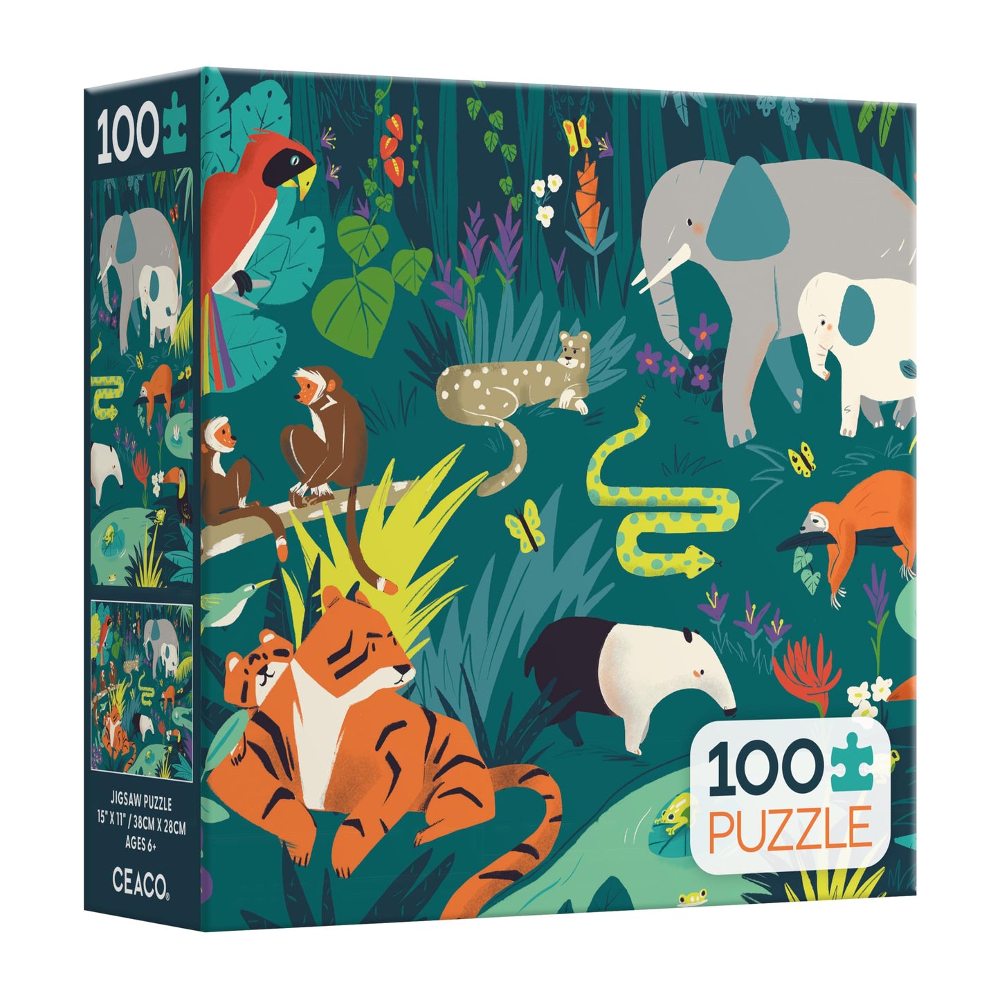 Ceaco - Colors of The Jungle - 100 Piece Jigsaw Puzzle for Kids