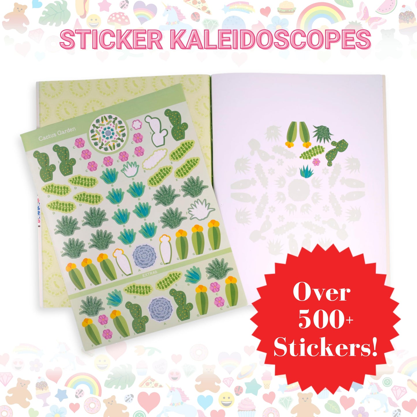 Mrs. Grossman's Sticker Kaleidoscopes Activity Book - Create Manadala Style Art with Sticker by Letter Format, Includes 8 Designs and Over 500
