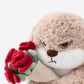 11.4" Adorable Bunny Plush Stuffed Animal - Hugging Rose Bouquet, Ultra-Soft Cuddly Toy, for Girls, Kids, Valentine's Day (Brown/Red)-A Surprise That