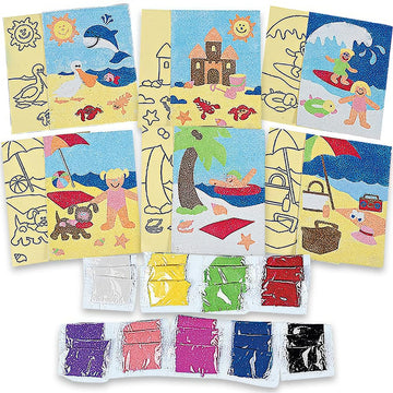 Fun Express A Day at The Beach! Sand Art - Crafts for Kids and Fun Home Activities - VBS 2026 Vacation Bible School Supplies/Decor