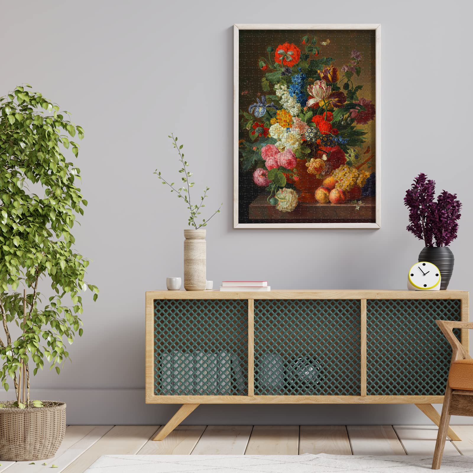 Antelope - 1000 Piece Puzzles for Adults - Vase Flower Grapes Peaches Jigsaw Puzzle 1000 Pieces, Jan Frans Van Dael Officially Licensed, High