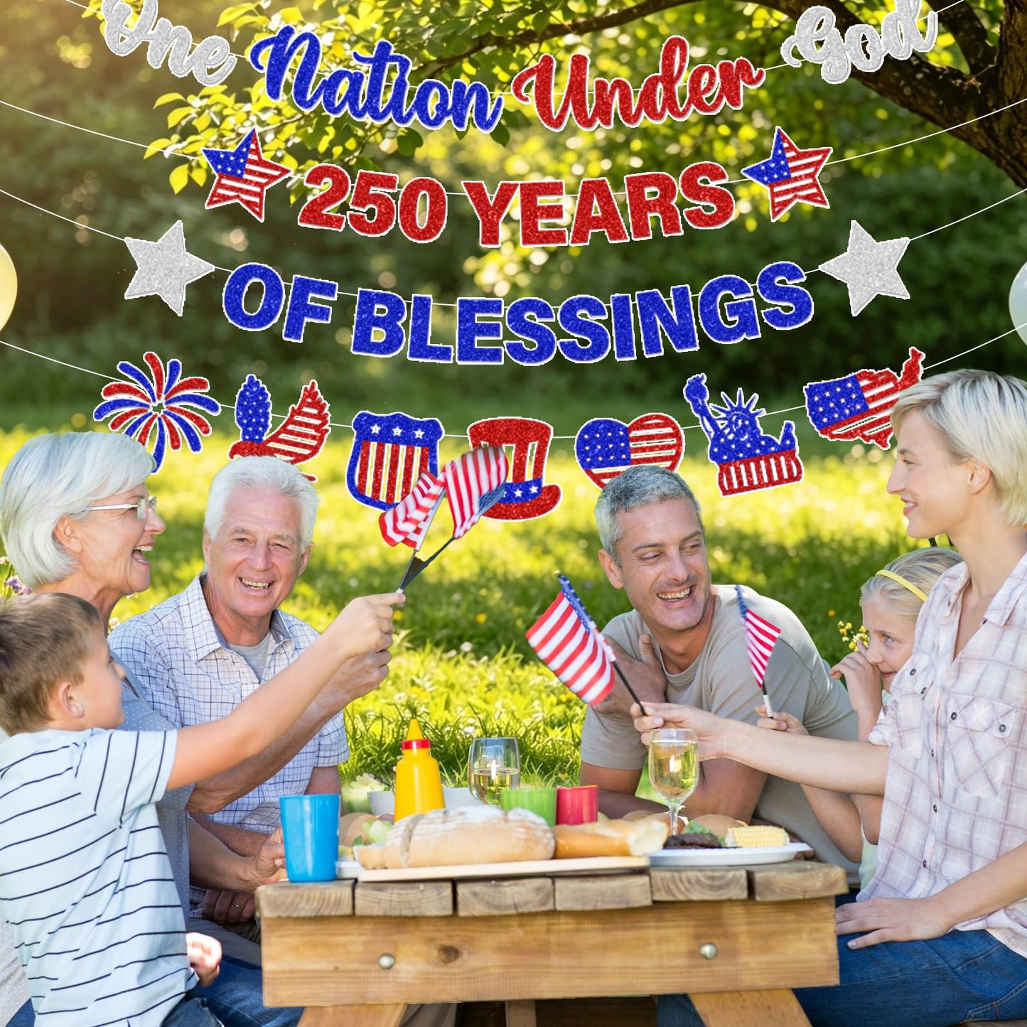 4th of July Decorations,glitter Independence Day Banner Red Blue White 4th of July Banner for Patriotic Home Party Mantel Fireplace Supplies
