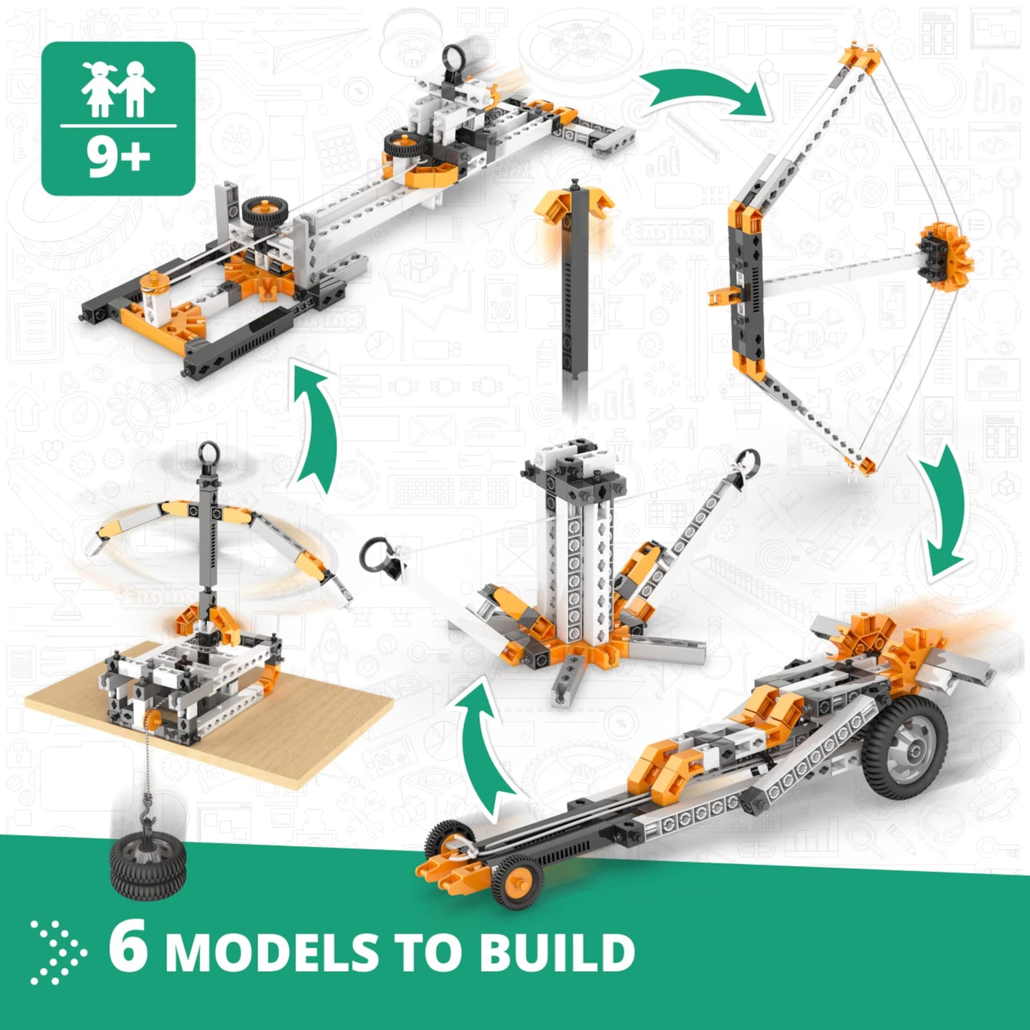 Engino STEM Toys, Physics Laws: Inertia, Friction & Circular Motion, Engineering Kit for Kids 9+, Creative STEM Projects, Gifts for Boys & Girls