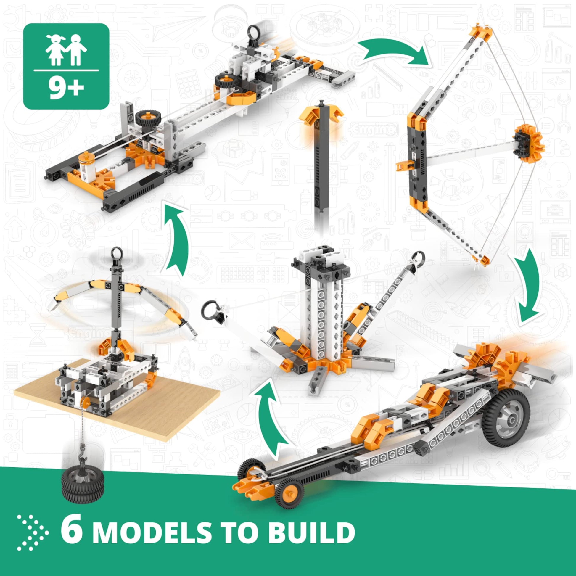 Engino STEM Toys, Physics Laws: Inertia, Friction & Circular Motion, Engineering Kit for Kids 9+, Creative STEM Projects, Gifts for Boys & Girls