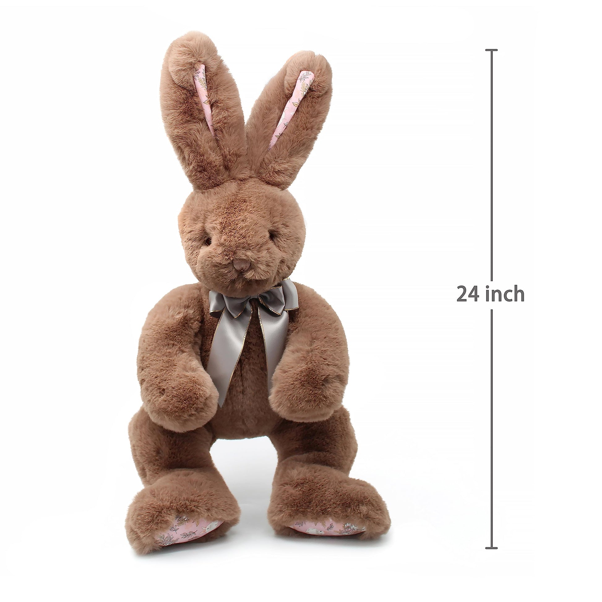 oits cute Faux-Fur 24" Cute Stuffed Animals Bunny Plush Toy for Girl,Baby,Kid (Brown)