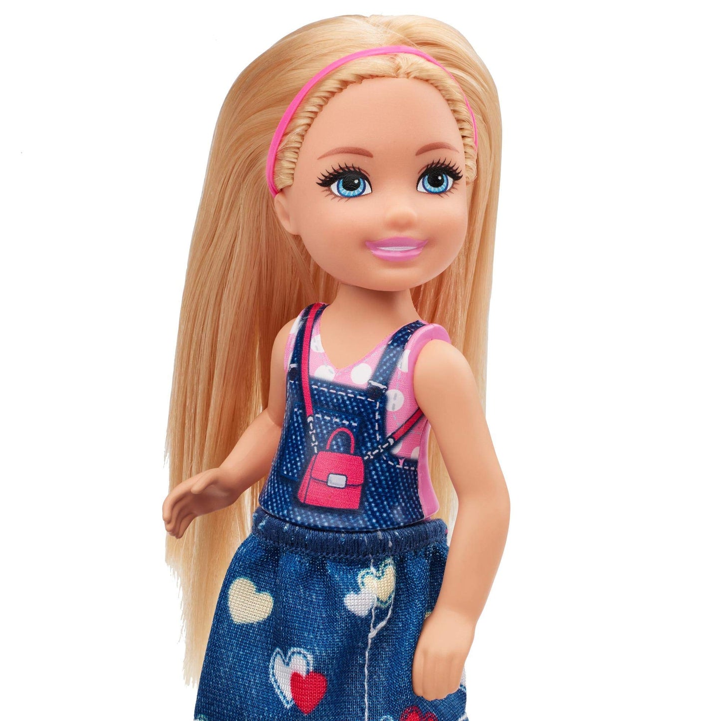 Barbie Club Chelsea Doll (6-inch Blonde) Wearing Graphic Top and Jean Skirt, for 3 to 7 Year Olds