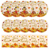 150 Pcs Thanksgiving Plates and Napkins Sets - Happy Thanksgiving Round Tableware, Disposable Fall Turkey Give Thanks Paper Dinner Dessert Plates