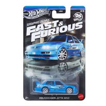 Hot Wheels Fast And FURIOUS Graphic Remix Car VW Jetta MK3 - Die Cast Model 1:64 Scale - Length 7 cm - JBY46