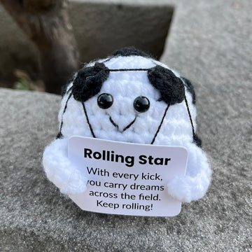 PLWalker Soccer Emotional Support Soccer Ball Gifts Plush Plushy, Positive Crochet Stuffed Doll Inspirational Plushies