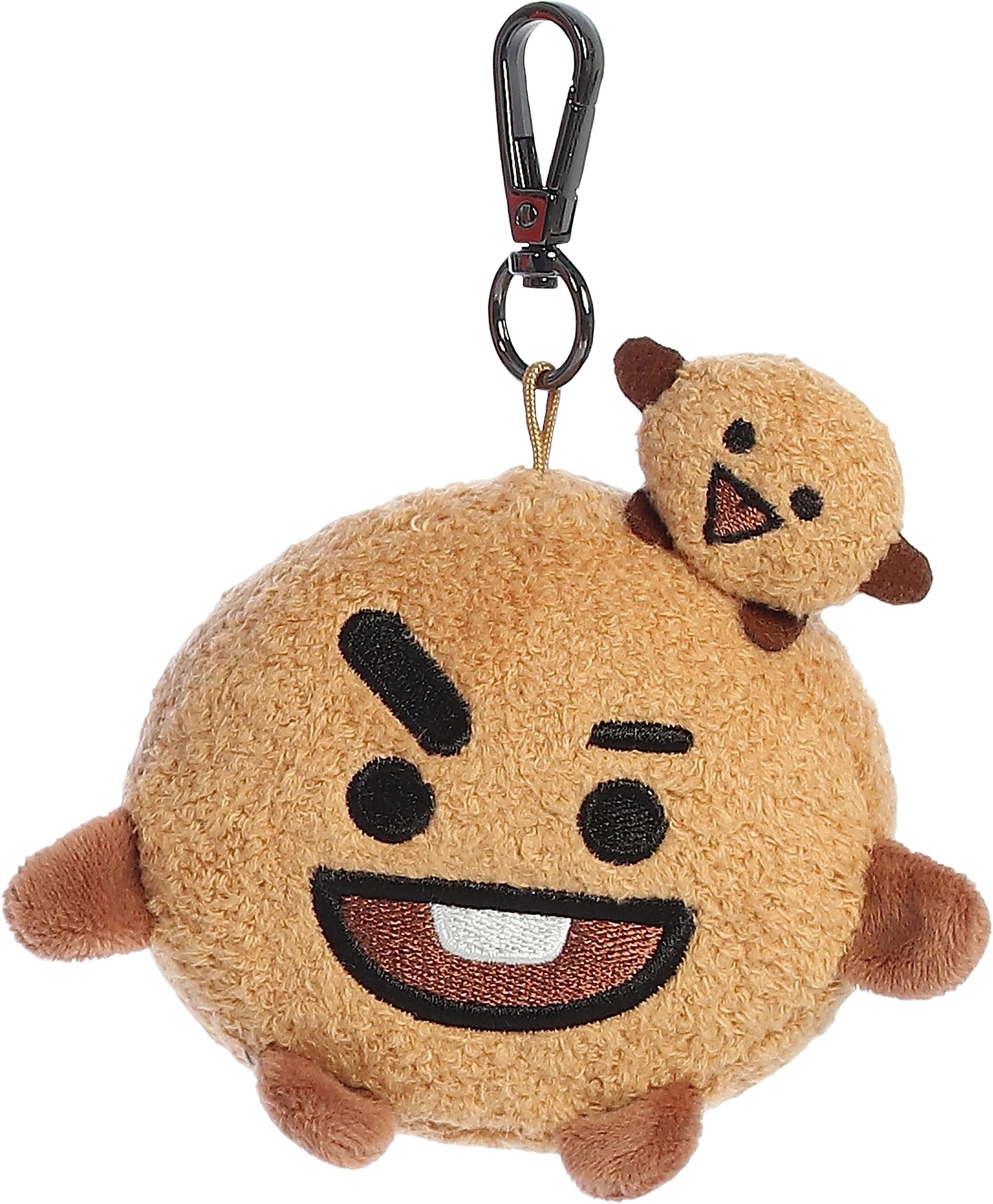 Aurora Lovable BT21 SHOOKY Clip-On Stuffed Doll - Collectible Fun - Delightful Cuteness - Brown 4 Inches