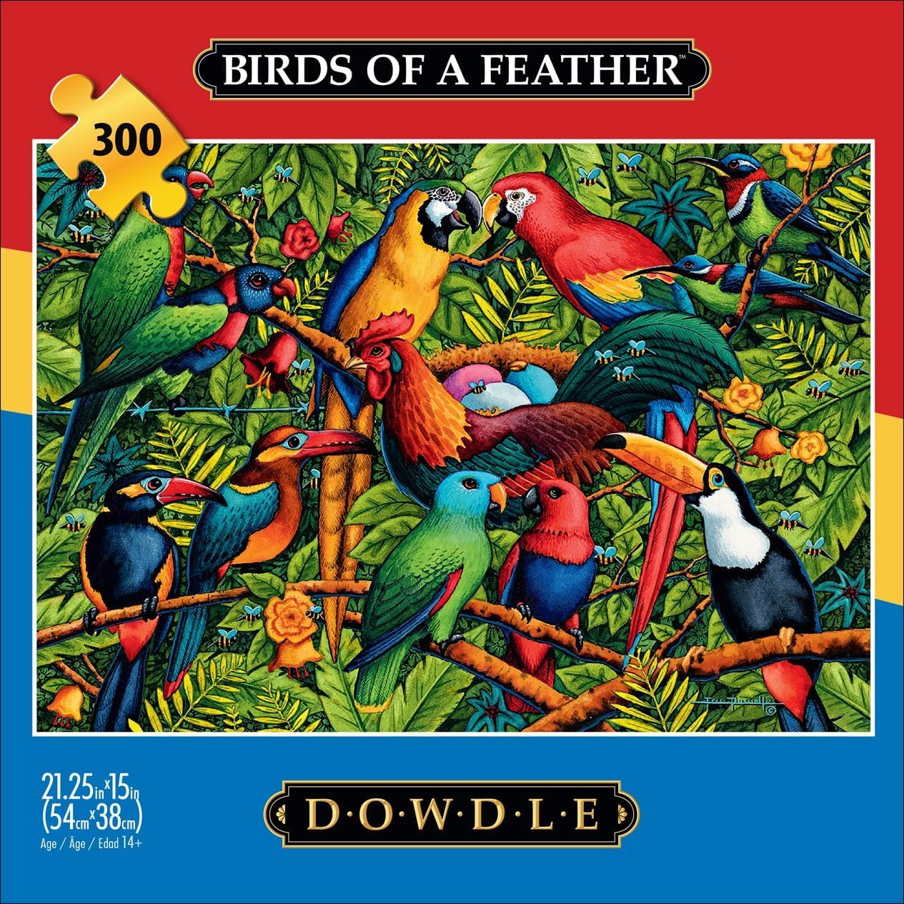 Buffalo Games - Eric Dowdle - Birds of a Feather - 300 Piece Jigsaw Puzzle for Adults - Challenging Puzzle Perfect for Game Nights - Finished Size is