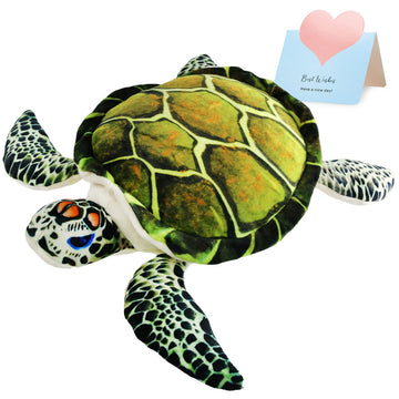 Athoinsu Realistic Stuffed Animal Sea Turtle Soft Plush Toy Ocean Life Tortoise Throw Pillow Birthday Plushie Gifts for Toddler Kids Boys and Girls