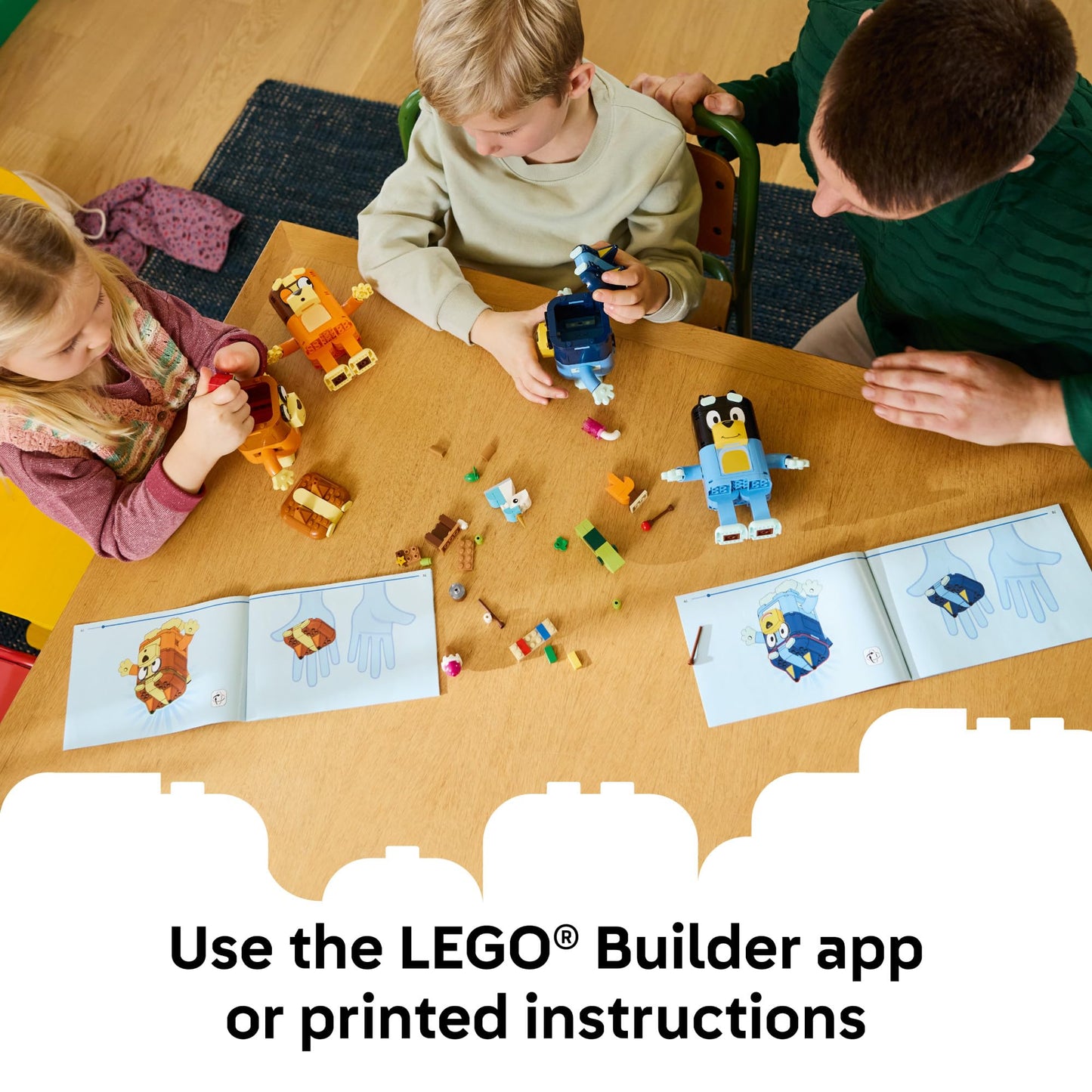 LEGO Bluey Brick-Built Bluey Family - Building Toy for Girls & Boys, Ages 5+ - Figures for Play or Display - Kids Bedroom or Desk Decor - Gift