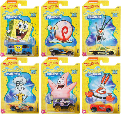 Hot Wheels Spongebob 20 Best Year Ever 6 Car Bundle Set