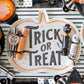 Black Polka Dot Napkins with Orange Fringe - 24 Paper Napkins, 4.25" x 7.75", Scalloped Edges, Ideal for Halloween Party & Kids Birthday Celebration