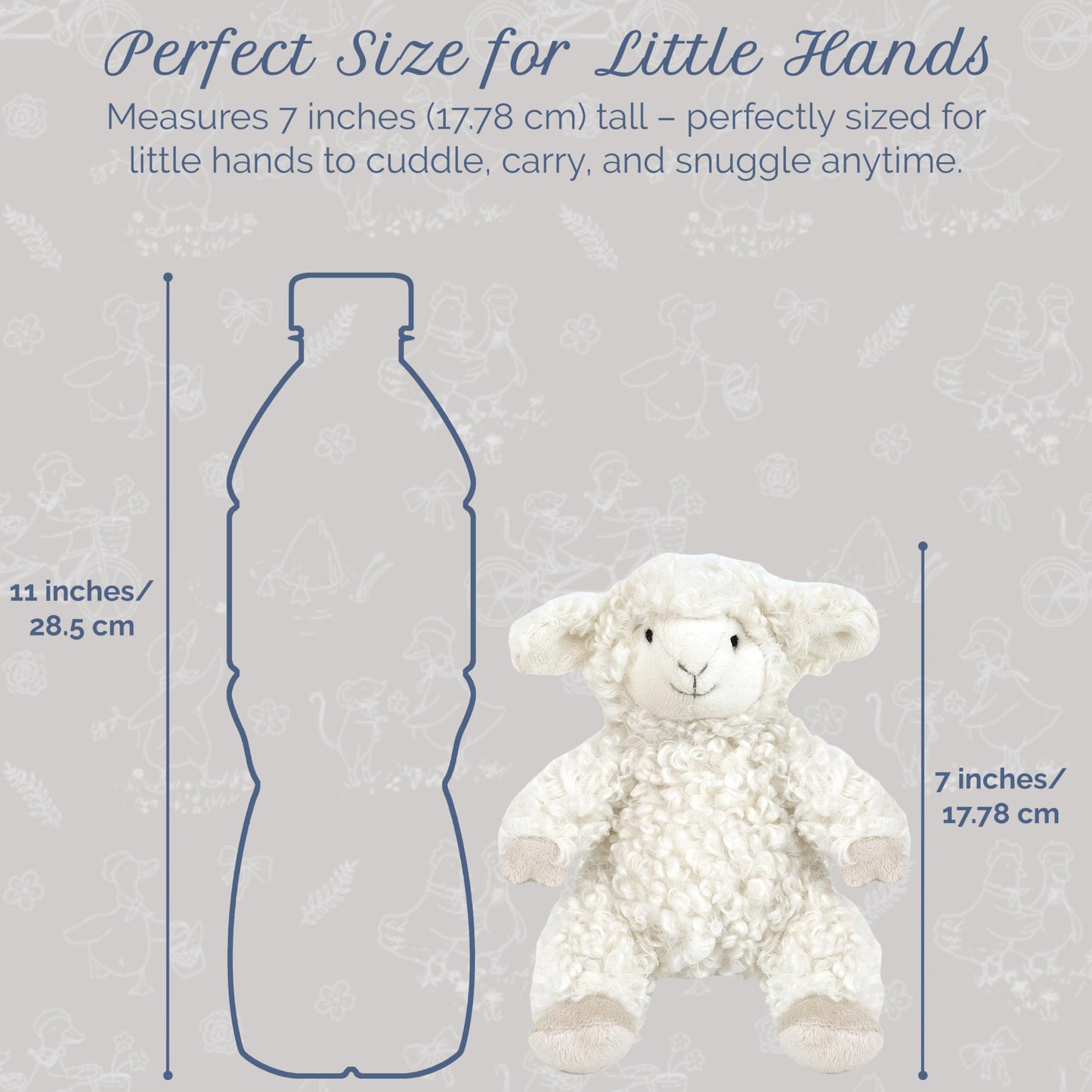 MON AMI Lafayette Lamb 7-Inch Stuffed Animal, Soft Lamb Plush Toy Gift