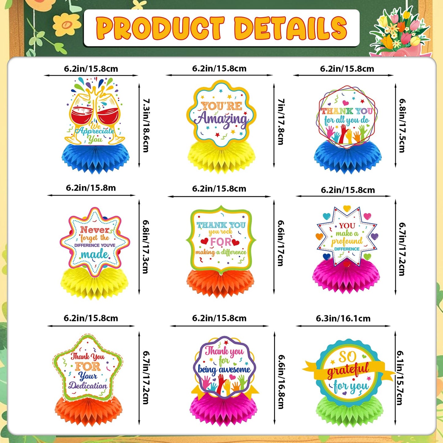 Graduation Centerpieces for Tables Teacher Appreciation Decorations We Appreciate You Decorations for Teacher Doctor Nurse Employee Staff Graduation