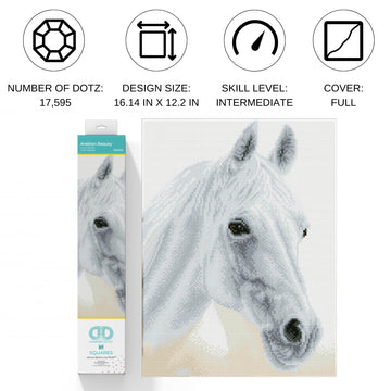 DIAMOND DOTZ Arabian Beauty Horse Diamond Painting Kits for Adults - Diamond Art Kits a Relaxing Creative Craft Kit with Dotz Gems 12.2"x16.1"