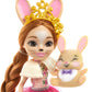 Mattel Enchantimals Royal Family Toy Playset with Brystal Bunny Small Doll, 3 Animal Sibling Figures & 4 Accessories