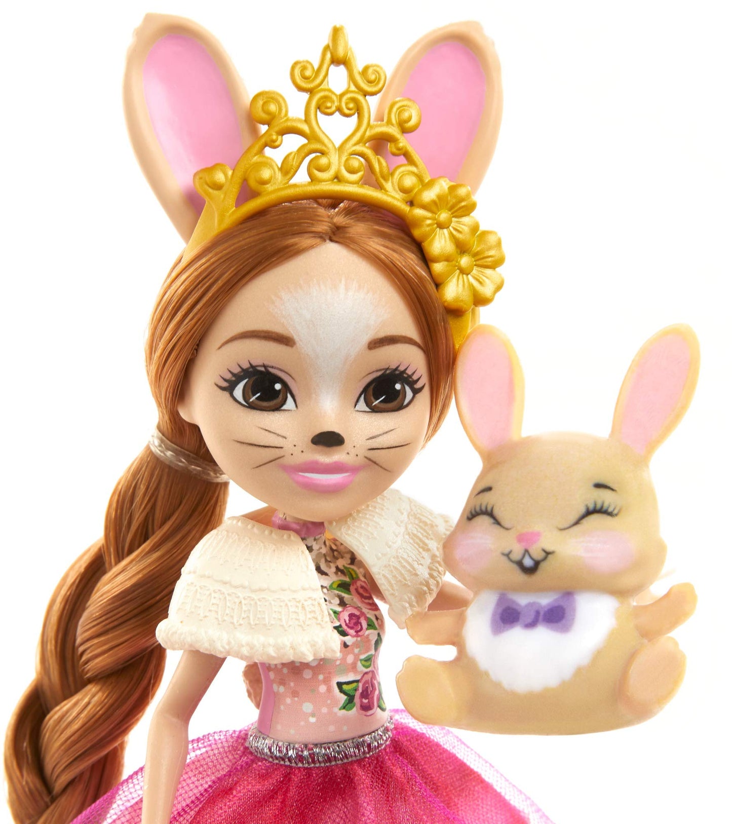 Mattel Enchantimals Royal Family Toy Playset with Brystal Bunny Small Doll, 3 Animal Sibling Figures & 4 Accessories