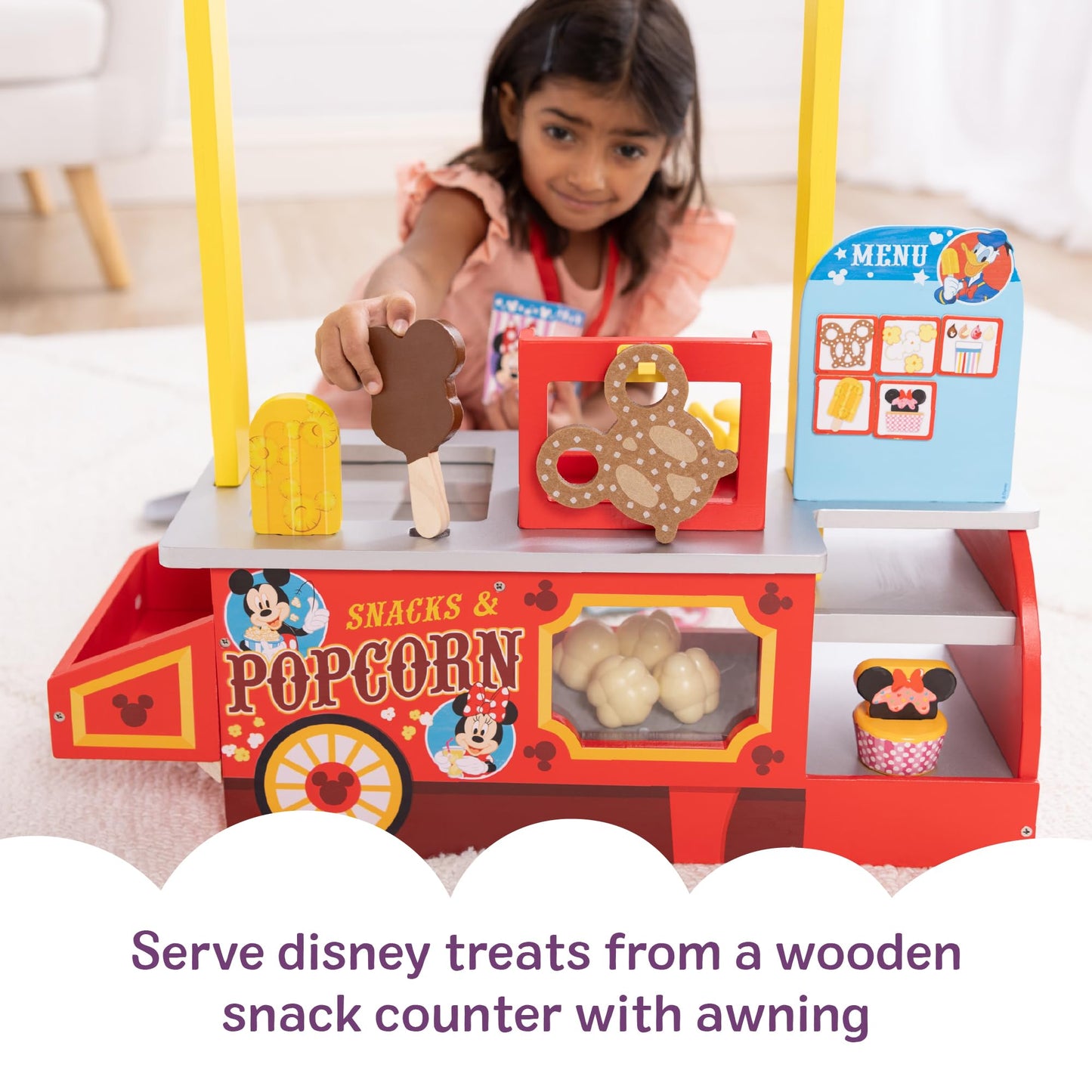 Melissa & Doug Disney Snacks & Popcorn Wooden Play Food Counter