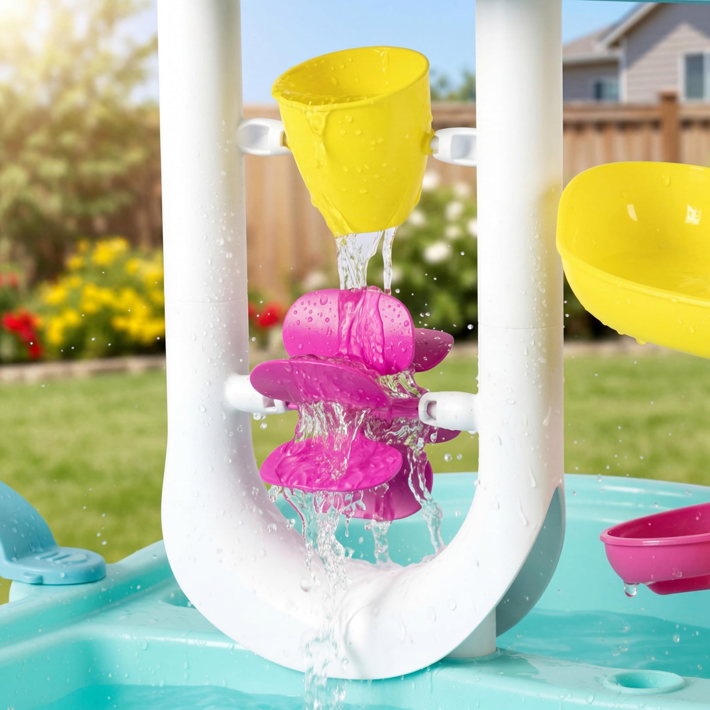 Grow’n Up® Splash N Slide Fun Water Table, Sturdy Table for Toddlers, Backyard Oasis, STEM, Summer Adventure kit, Ages 1.5-4