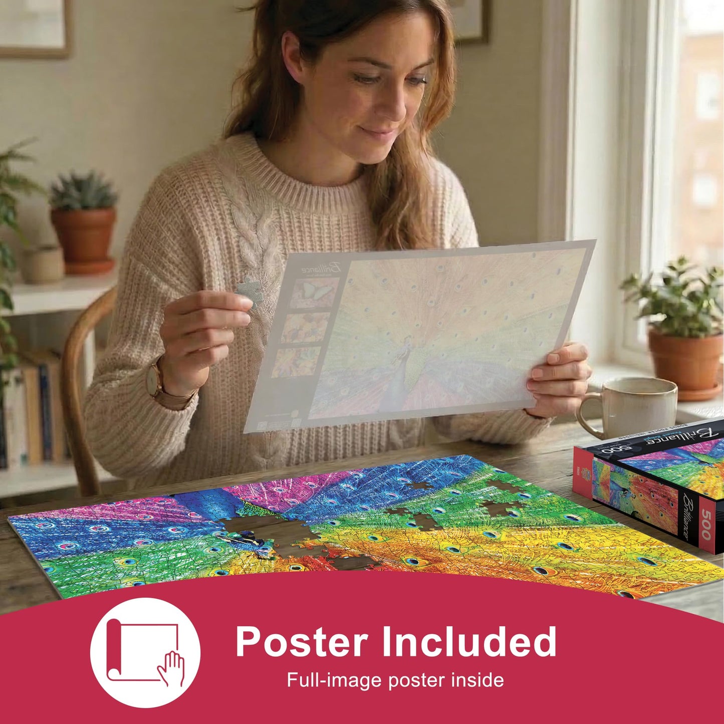 Baby Fanatics MasterPieces 550 Piece Jigsaw Puzzle for Adults, Family Or Kids - Peacock Delight - 18"x24"