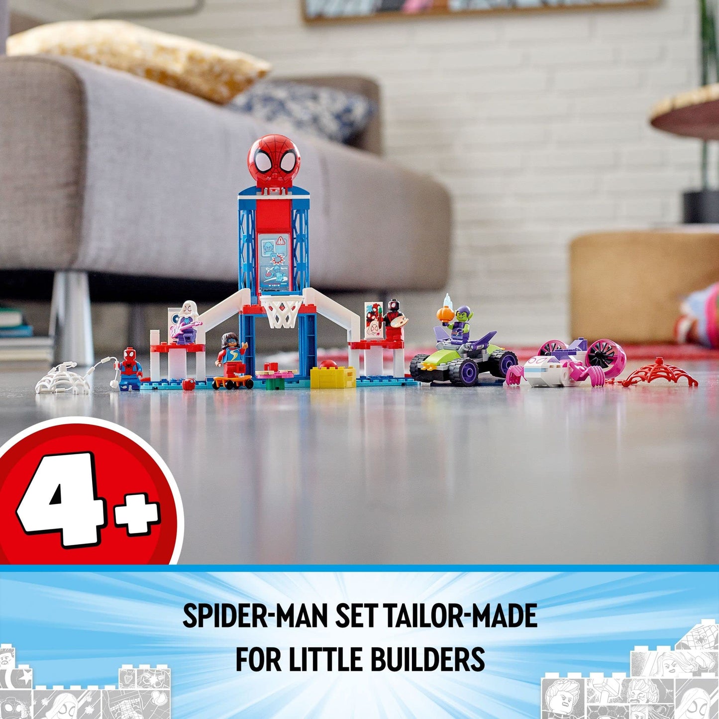 LEGO Marvel Spider-Man Webquarters Hangout 10784 Building Set - Spidey and His Amazing Friends Series, Spider-Man, Miles Morales, and Green Goblin