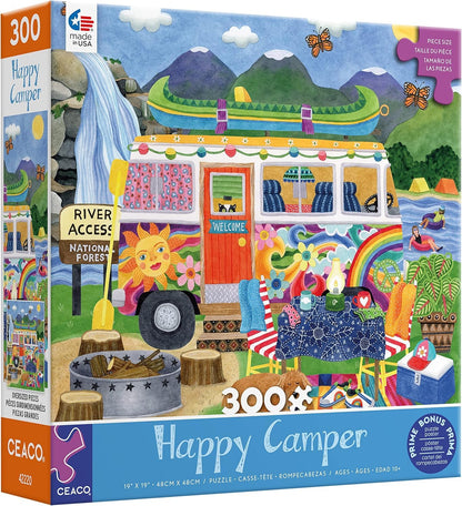 Ceaco - Happy Camper Waterfall Camper - 300 Piece Jigsaw Puzzle for Adults