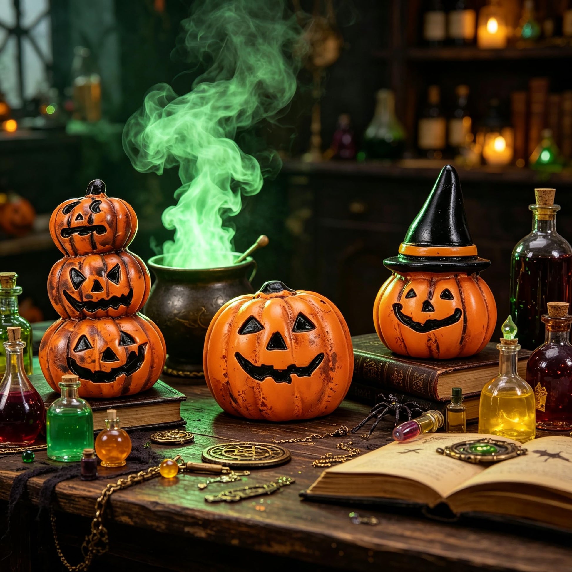 SENTOP 3pcs Miniature Figurines, Fairy Garden Decorations, Halloween Pumpkins & Party Favors