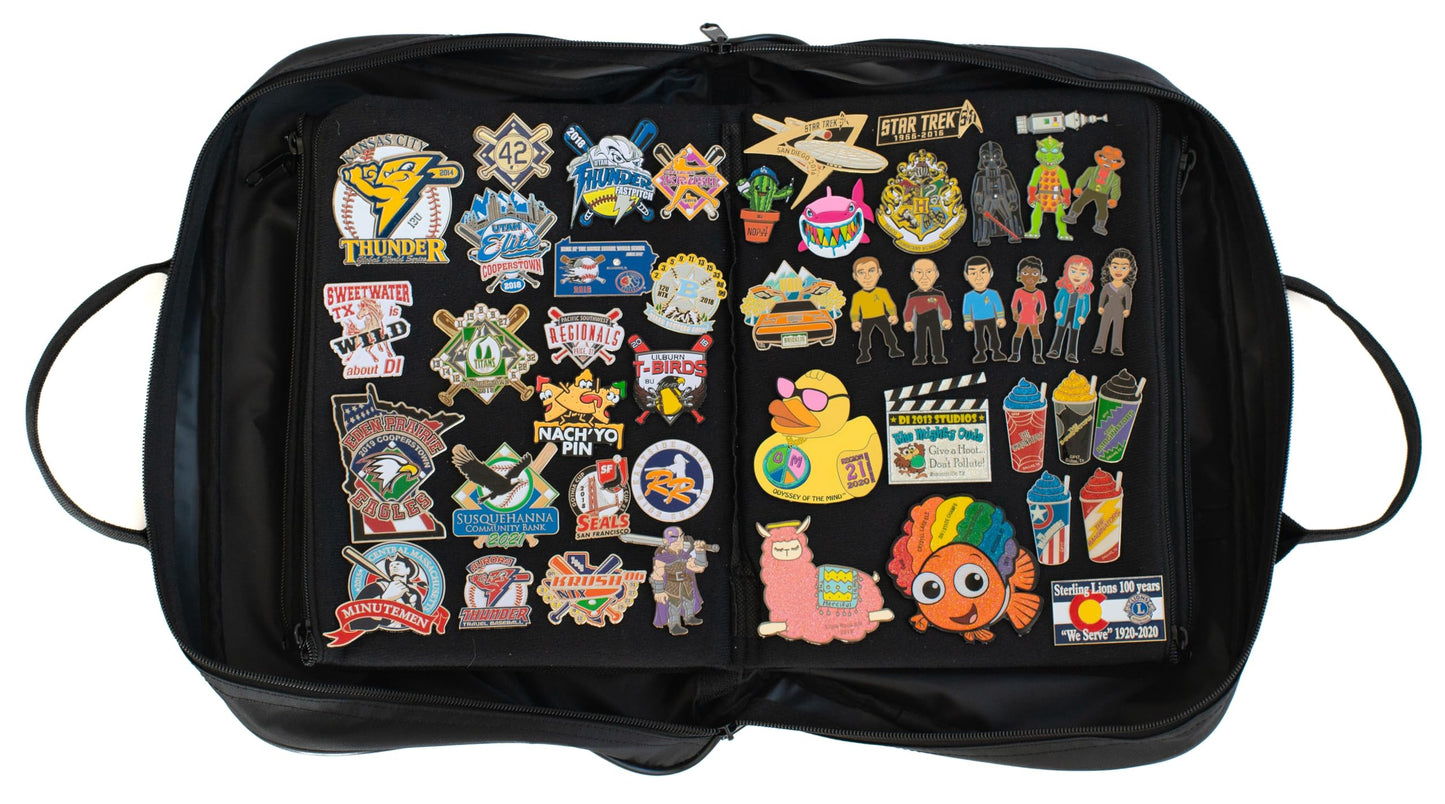 PinProsPlus Portable Large Trading Pin Bags Carry Case Organizer with 6 double sided pages